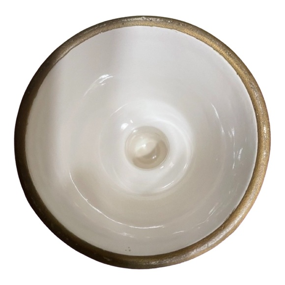 Cone Candle Holder/Vase-White with Gold Stripes MCM Space Age, 10.25” Tall - Picture 6 of 8